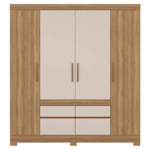 Guarda Roupa Demobile Bilbao 4 Portas 4 Gavetas 79cb Amendola e off White