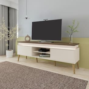 Rack Para Tv 75 Polegadas 2 Portas 180 Cm 4379 Pinho Off White Arly
