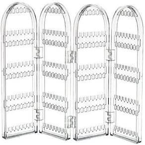 Organizador De Brincos Porta Joias Expositor Colar Correntes Arvore Bijuterias Suporte Dobravel 4 Compartimentos Acrilic