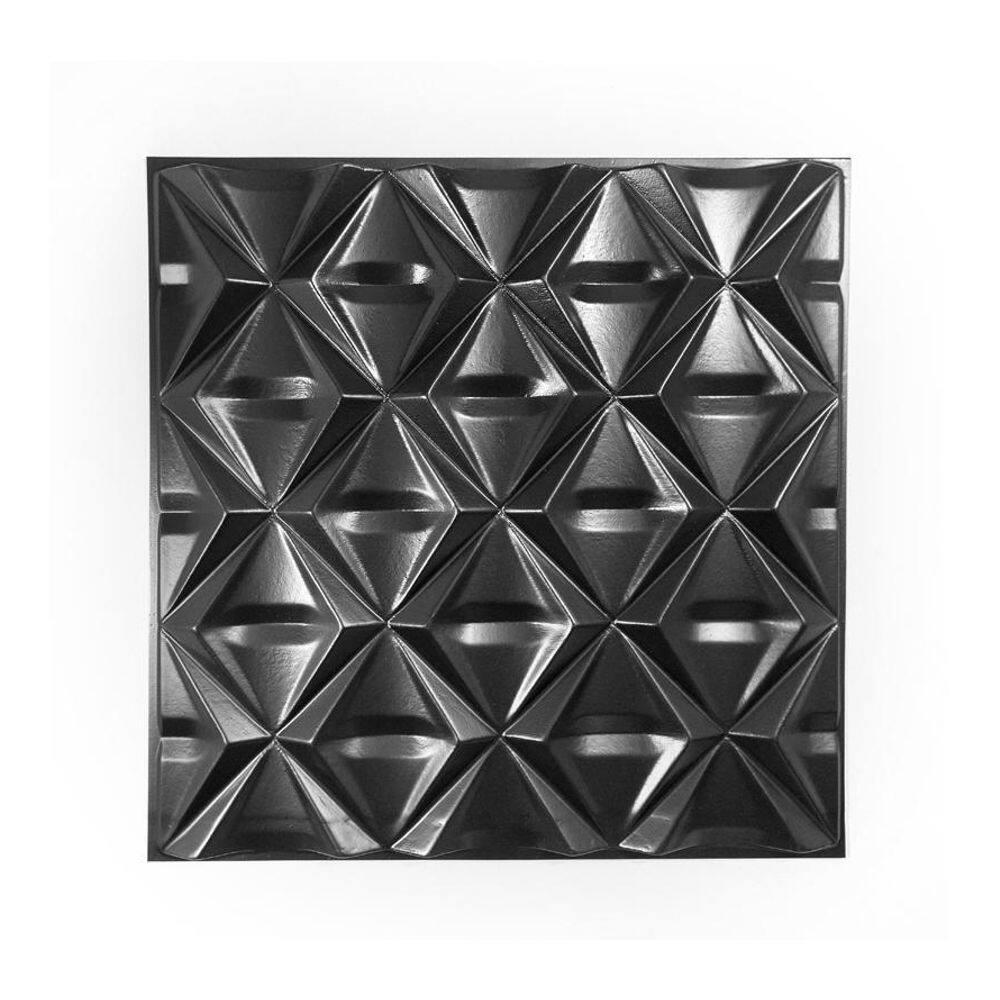 Kit 15 Placas Revestimento De Parede Pvc 3D Losango Preto