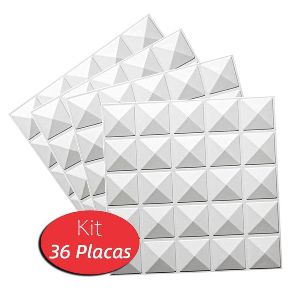 Placas Decorativas 3D Parede Mofo Piramidal Branco