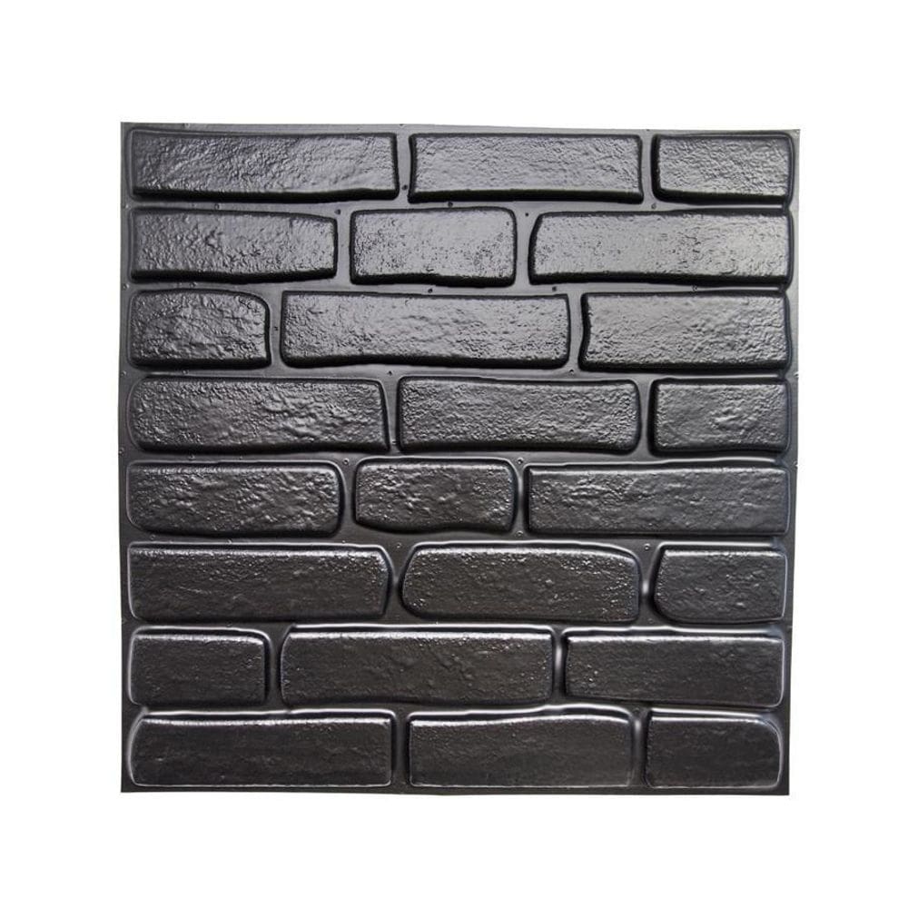 Kit 100 Placas Revestimento De Parede Pvc 3D Tijolinho Preto