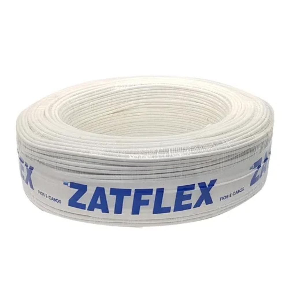 Fio Cabo Flex 2,5Mm 750V Branco Rolo 100 Metros Zatflex