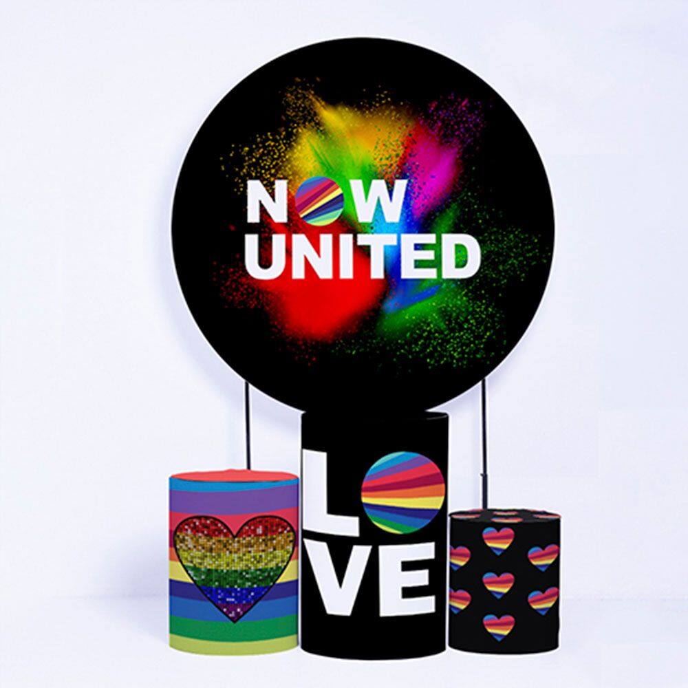 Kit Painel de Festa Redondo e Trio de Cilindros Now United - Fera Print