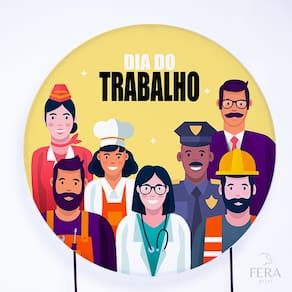 Painel Decorativo para Festa 1,50x1,50 metros Vesti Fácil com Elástico Dia do Trabalho - Fera Print