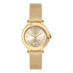 Relógio Technos Feminino Ref: 2036nbh/1x Corações Mesh Dourado