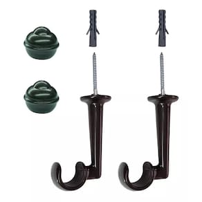 Kit 2 Suporte De Teto Para Cortina E Ponteiras Varão 19Mm