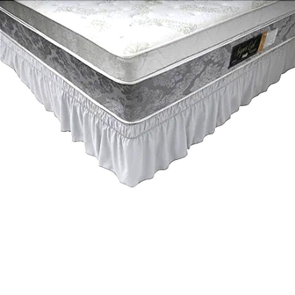 Saia Queen Com 2 Elásticos E Babado 158x198x38cm Branco
