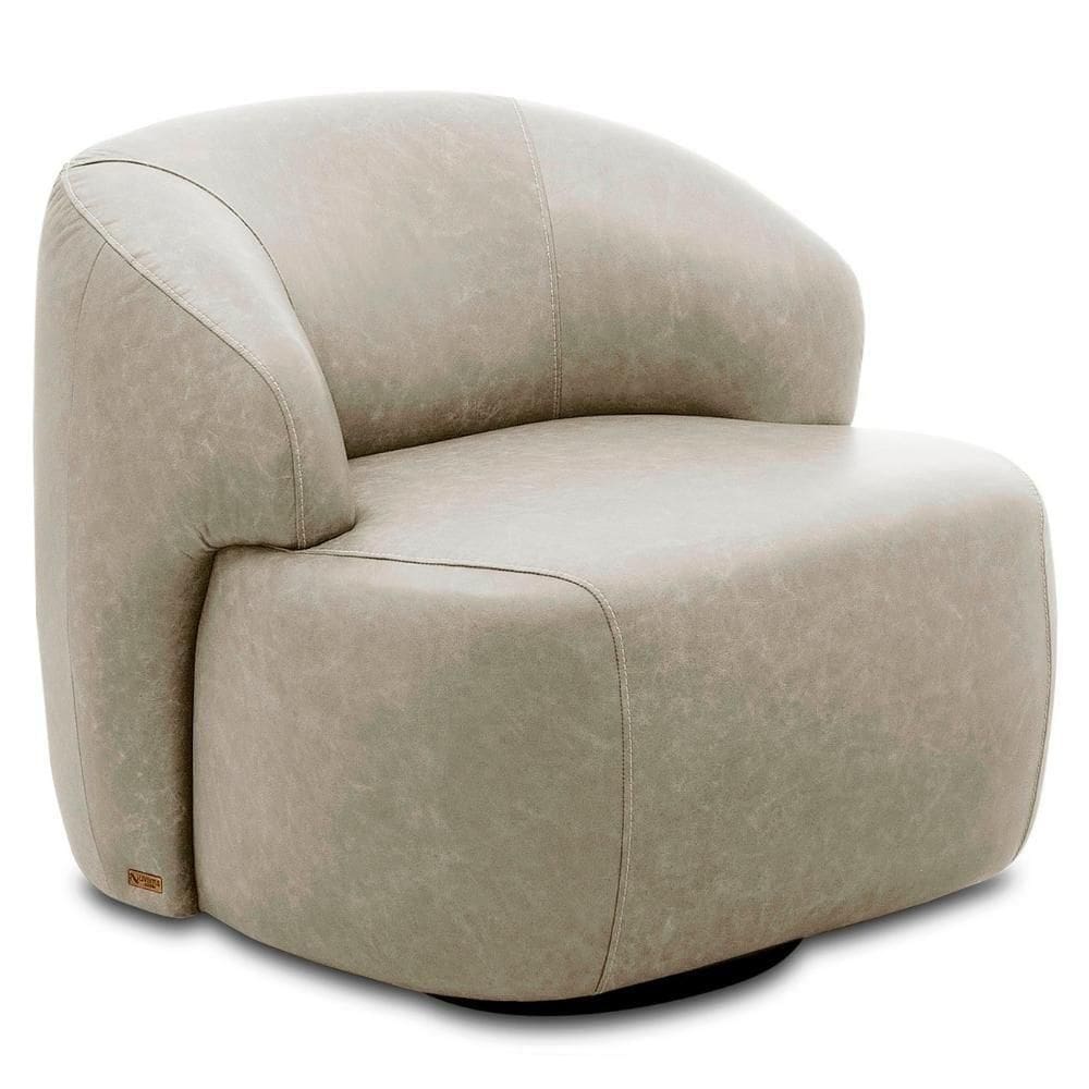 Poltrona Giratória Living Orgânica Donk L08 Sintético Gelo - Mpozenato