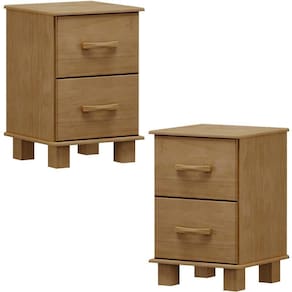 Kit 02 Mesas De Cabeceira Madeira Maciça 2g 42 Cm 1137 Freijo Milani Store