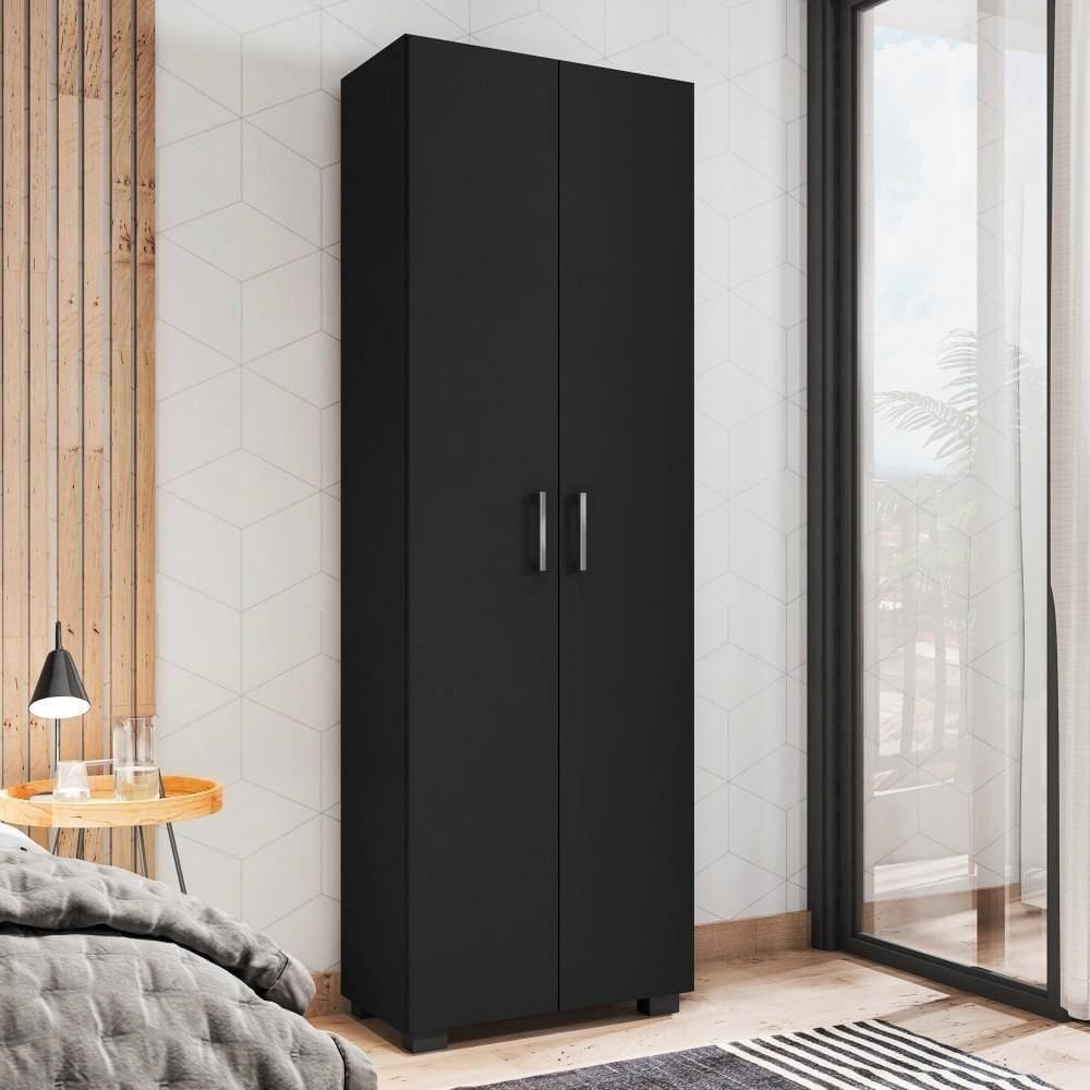 Estante Livreiro Com 2 Portas Bari Preto