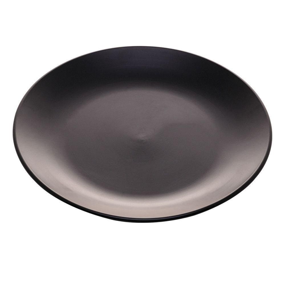 Prato Raso De Ceramica Cronus Preto 27cm - Lyor