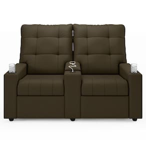 Poltrona De Cinema Reclinável 2 Lugares Baú Usb Mallie Fh9 Veludo Capuccino - Mpozenato