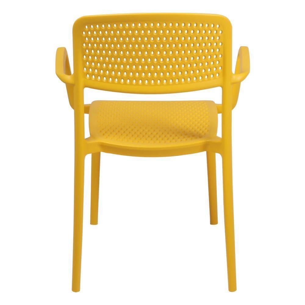 Cadeira Tramontina Serena Em Polipropileno Amarelo Com Braços