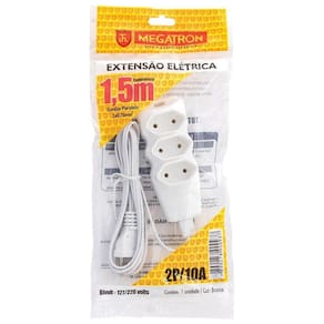 Extensao Cabo Pl 2x0,75 1,5m Branca 93