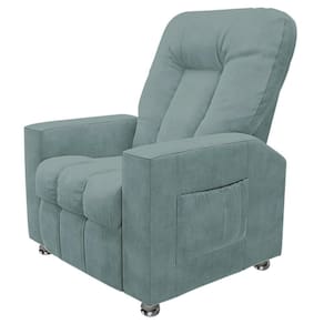 Poltrona Do Papai Reclinável Para Cinema Praddo Fh9 Veludo Azul Claro - Mpozenato