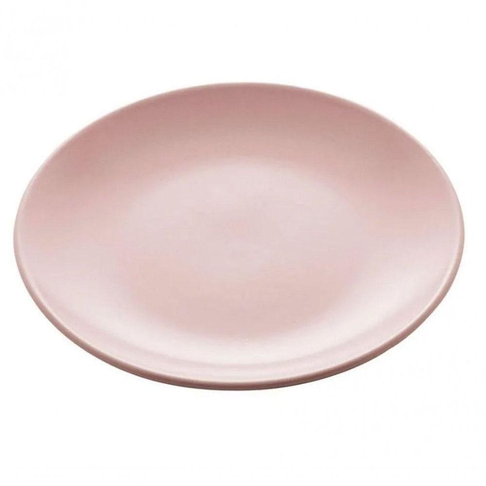 Prato De Mesa 27 Cm Raso Ceramica Cronus Rosa - Lyor