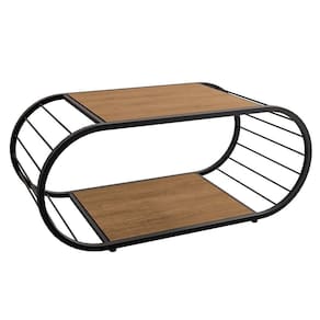 Mesa De Centro Industrial 90 Cm Li039 Freijo Preto Fosco Kpb