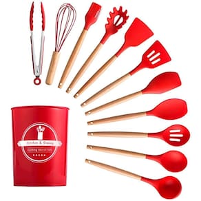 Kit Utensílios Cozinha 12 Peças Silicone Antiaderente