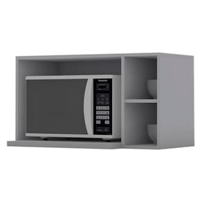 Armario Aereo Para Microondas Mdf 80 Cm Americana C557 Cinza Henn