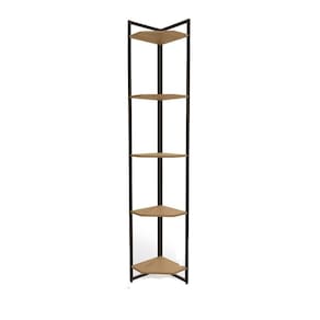 Estante De Canto 5 Prateleiras 202 Cm Li022 Freijo Preto Fosco Kpb
