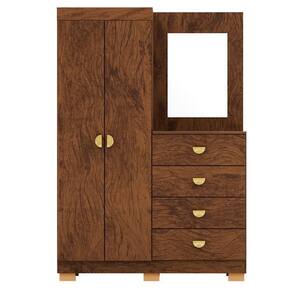 Comoda Roupeiro Espelho 120 Cm 2 Portas 20034 Imbuia Vlr