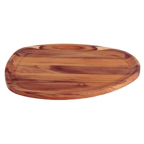 Bandeja Organica Churrasco Tramontina Em Madeira Teca Fsc Com Acabamento Em óleo Mineral 44x33 Cm