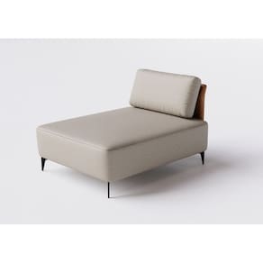 Sofá Dream Box Moderno Chaise 100cm Bege com Courino Terracota - Rede Móveis