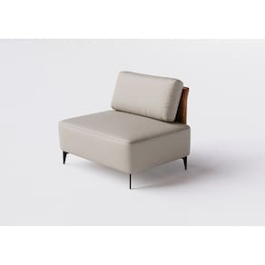 Sofá Dream Box Moderno Módulo 100cm Bege com Courino Terracota - Rede Móveis