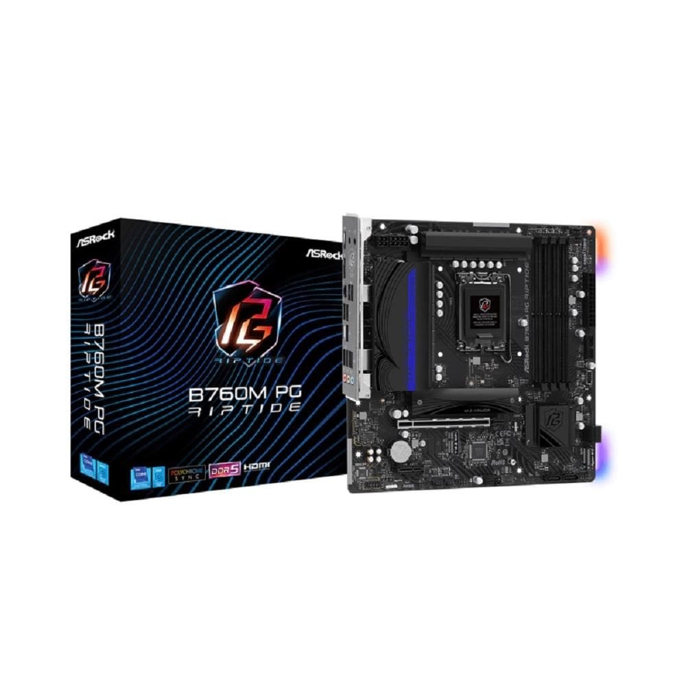 Placa Mãe ASRock B760M PG Riptide, Chipset B760, Intel LGA 1700, mATX, DDR5