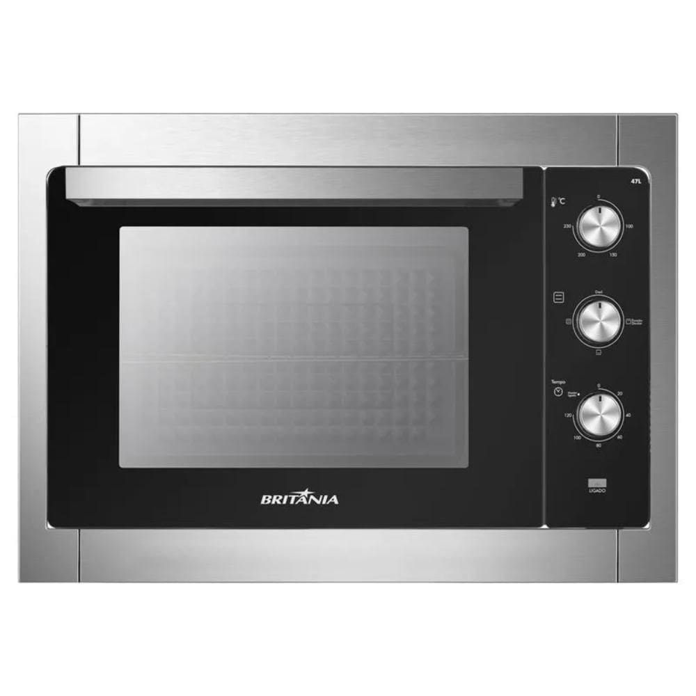Forno Elétrico de Embutir Britânia BFE47P 47L com 2 Resistências Inox/Preto 127V