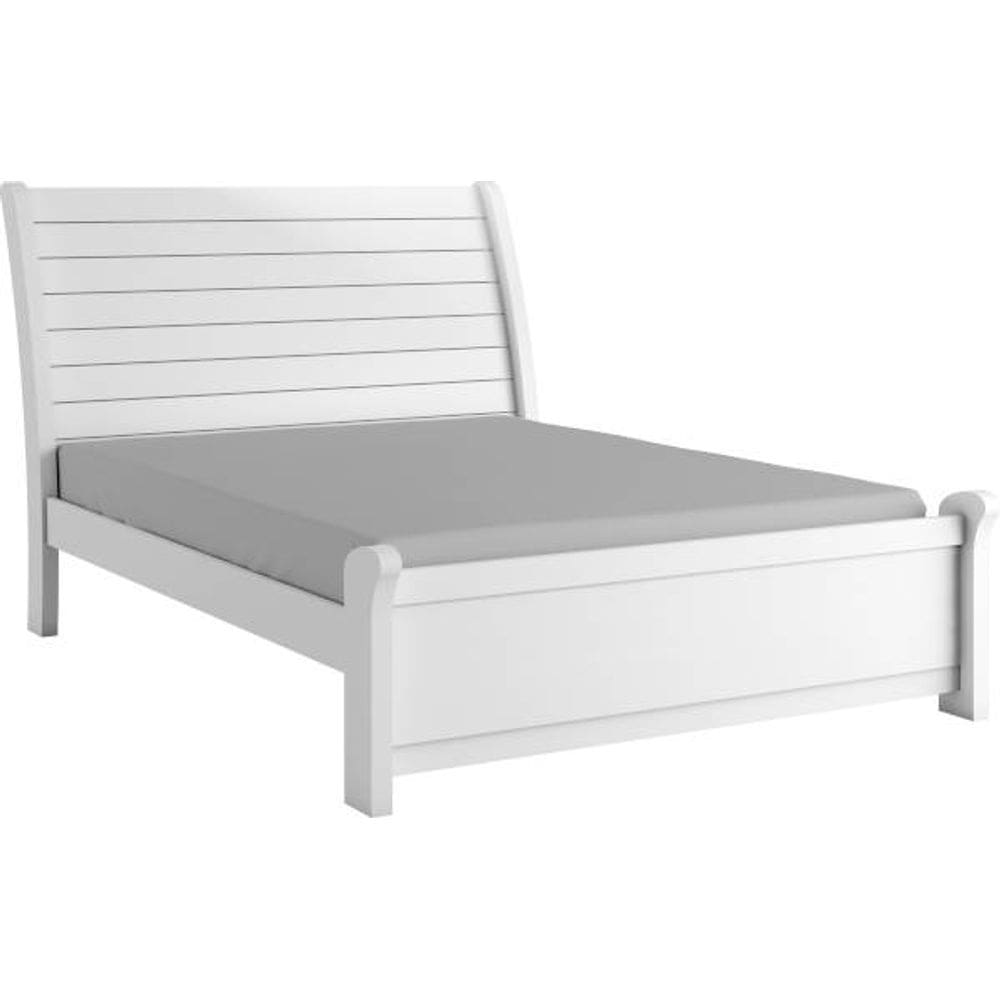 Cama Casal 1,40 estrutura em MDF design moderno - Siena-Branco - Bianchi Móveis