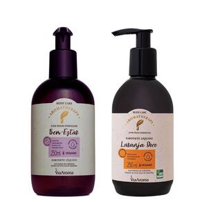 Kit Sabonete Líquido Aromatherapy Bem-Estar e Laranja Doce Via Aroma 250ml