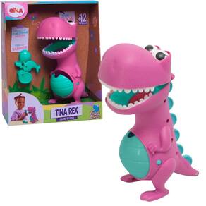 Boneco Infantil Tina Dinossauro Papa Tudo Rosa Elka