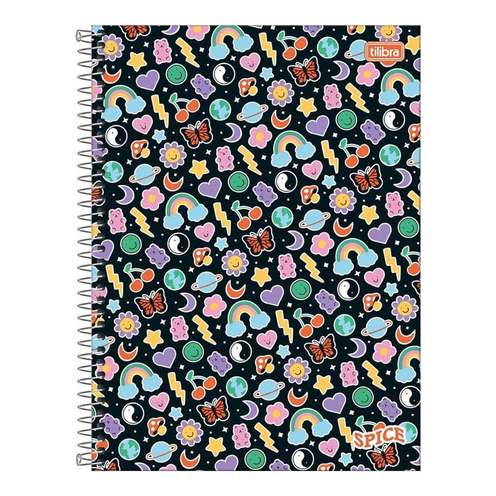 Caderno Espiral Universitario Spice 10 Matérias Feminino/Masculino 160 Folhas Capa Dura Tilibra