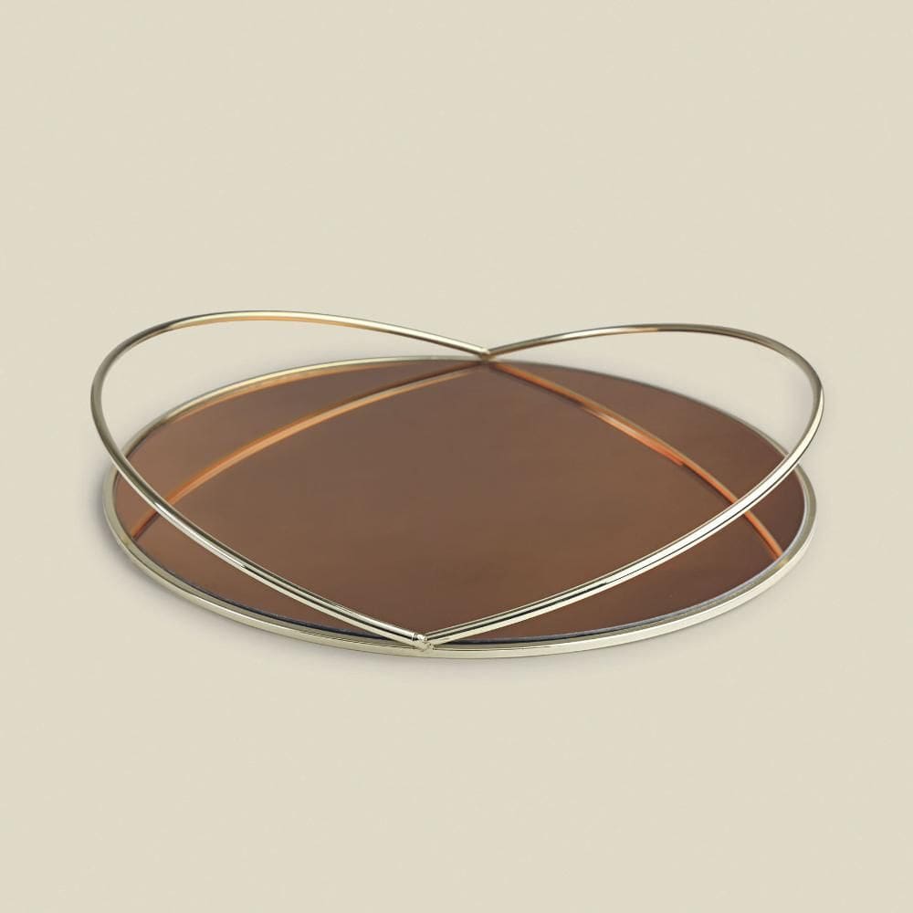 Bandeja Mirror Vidro Dourado - A\\CASA