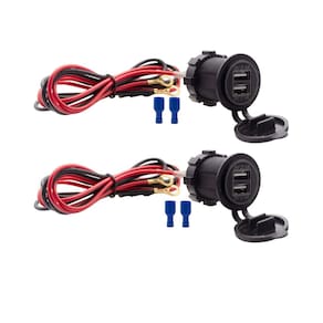 Soquete de carregador USB duplo Tomada de alimentação impermeável 12V/24V