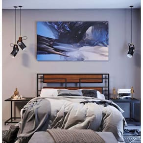 Cabeceira De Cama Queen Aço/Mdf Estilo Industrial Mobbili Cb-03