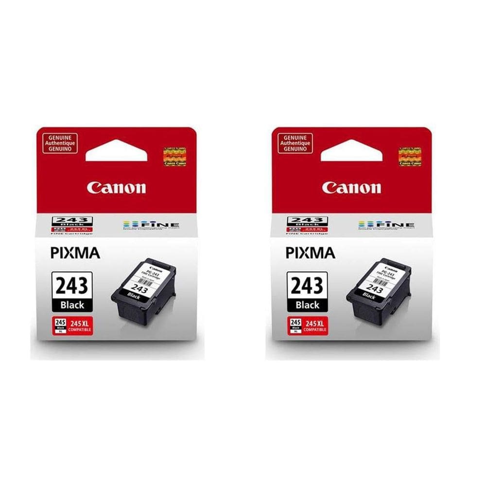 Cartucho de tinta Canon PG-243 preto, pacote com 2 unidades para PIXMA IP, MX, MG, TS, TR