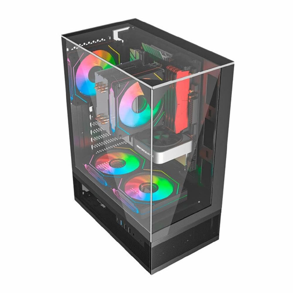Gabinete Gamer Liketec Kingdom Snow, Mid Tower, Vidro Temperado, ATX, Sem Fonte, Sem Fans, Preto