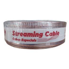 Rolo Cabo 50M 2X14 Awg 12V Azul Cordao Bicolor Cristal