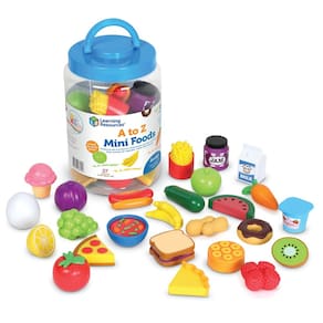 Recursos de aprendizagem do Play Food Set de A a Z Mini Foods Kids