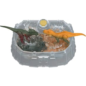 Pacote com 2 brinquedos Mattel Jurassic World Dino Reveal Dinosaur com Arena