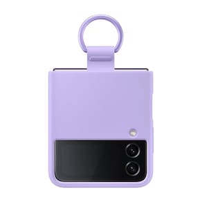Capa de telefone Samsung Galaxy Z Flip4 de silicone com anel roxo