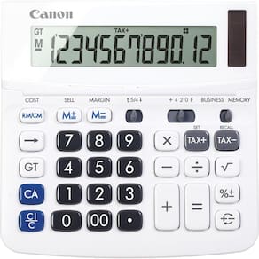Calculadora Canon TX-220TSII LCD de 12 dígitos, branca