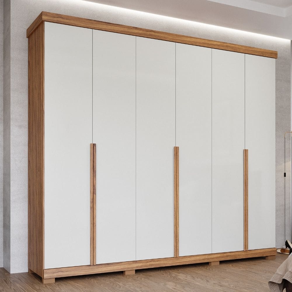 Guarda Roupa Casal com Pés 6 Portas 100 MDF Guarapari Panan