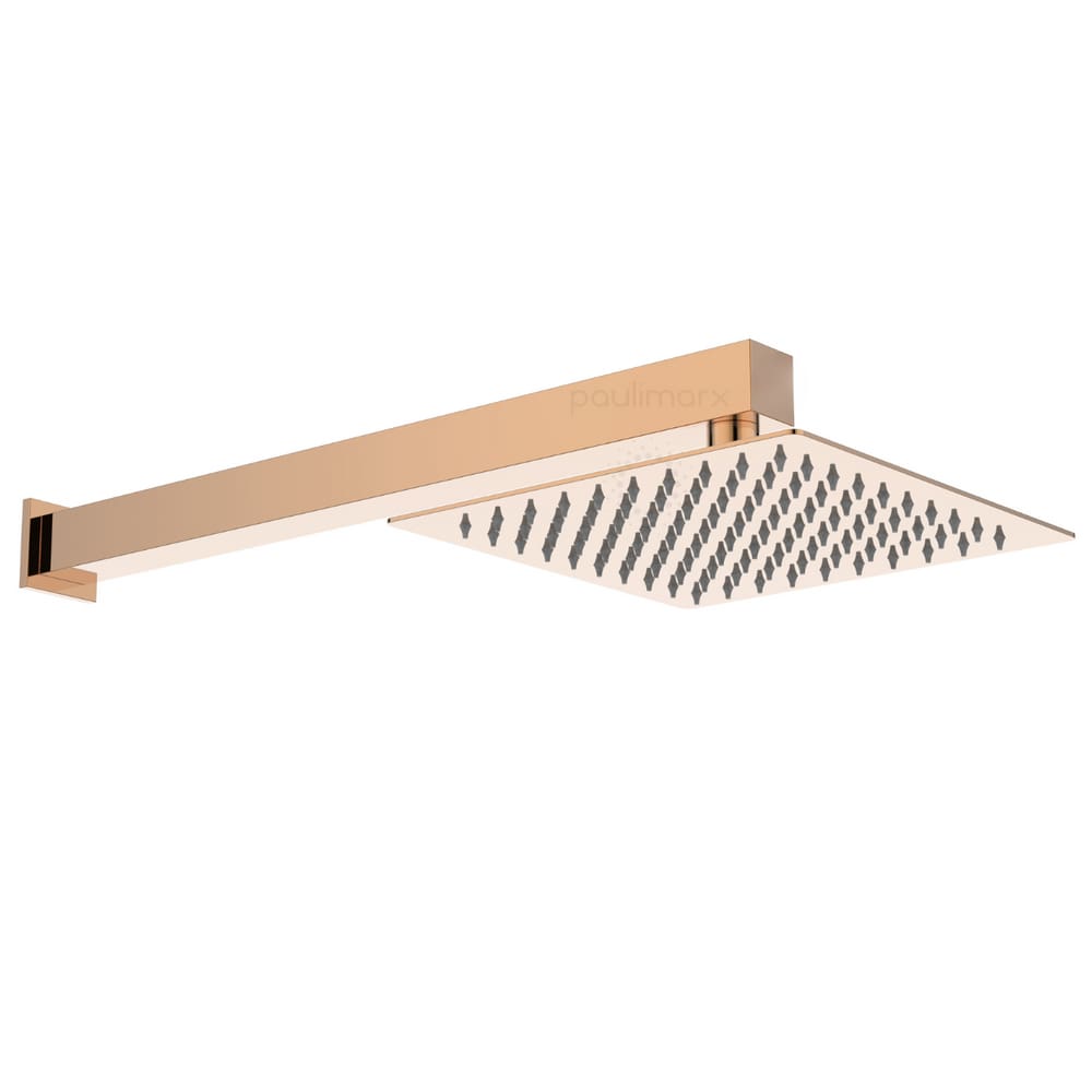 Ducha Chuveiro 20x20 Slim Gás Solar Rose-Gold Luxo Metal PMX