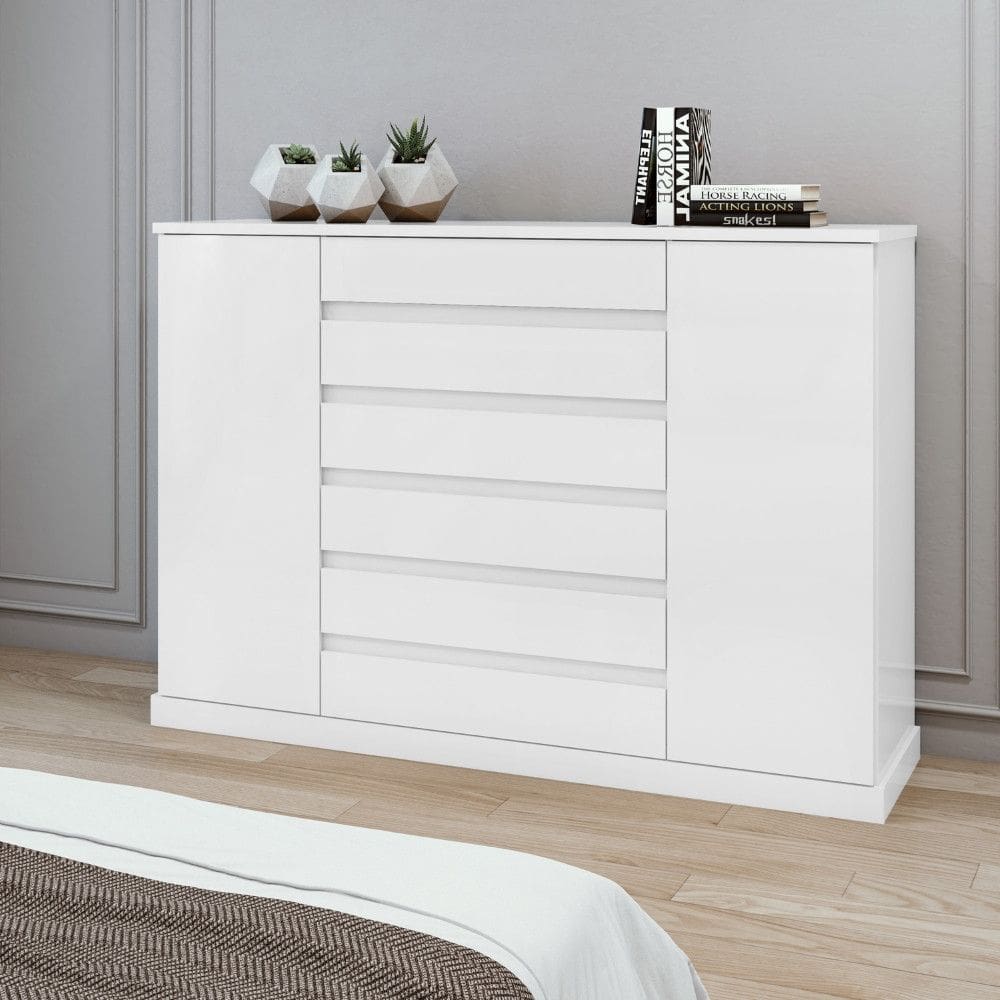 CÃ´moda 7 Gavetas 2 Portas Vedras Lopas