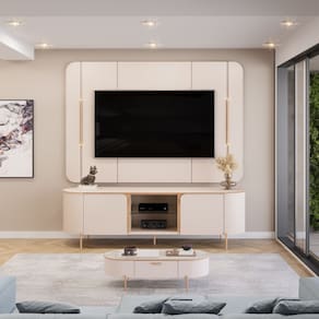 Rack com Painel para TV até 65 Polegadas com LED 2 Portas 100MDF Adele DJ Móveis