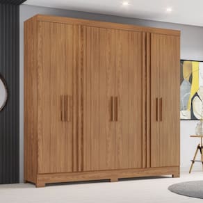 Guarda Roupa Casal Flex Ripado 6 Portas com Pés B367 Henn